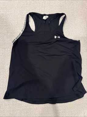 Under Armour Black Racerback Logo Athletic Tank
